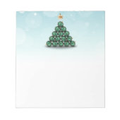 Weihnachtsbälle in Baumform Notizblock (Vorderseite)