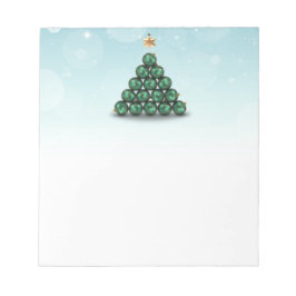 Weihnachtsbälle in Baumform Notizblock