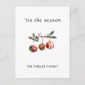Weihnachtsbälle ist die Saison Postkarte (Vorderseite)