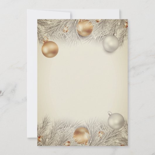 Weihnachtsbälle, Lichtzweige Weihnachtsfirma Einladung (Rückseite)