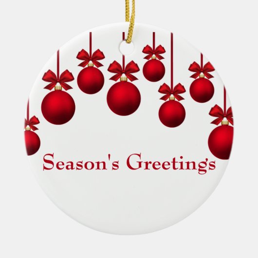 Weihnachtsbälle mit Ribbon Keramik Ornament (Vorne)