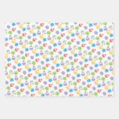 Weihnachtsbälle Muster, Streifen und Name Urlaub Geschenkpapier Set (Vorderseite)