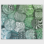 Weihnachtsbälle Originale in Grüntönen Geschenkpapier (Flach)