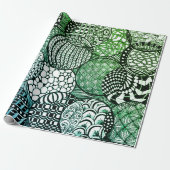 Weihnachtsbälle Originale in Grüntönen Geschenkpapier (Ungerollt)