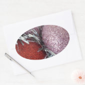 Weihnachtsbälle Ovaler Aufkleber (Umschlag)