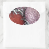 Weihnachtsbälle Ovaler Aufkleber (Tasche)