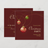 Weihnachtsbälle-Party Einladung (Vorne/Hinten)