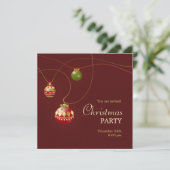 Weihnachtsbälle-Party Einladung (Stehend Vorderseite)