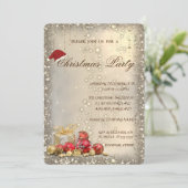 Weihnachtsbälle Präsentiert Glitzer Weihnachten Einladung (Stehend Vorderseite)