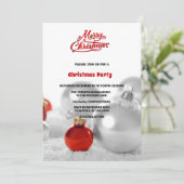 Weihnachtsbälle Präsentiert Silber Weihnachten Par Einladung (Stehend Vorderseite)