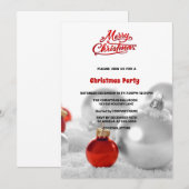 Weihnachtsbälle Präsentiert Silber Weihnachten Par Einladung (Vorne/Hinten)