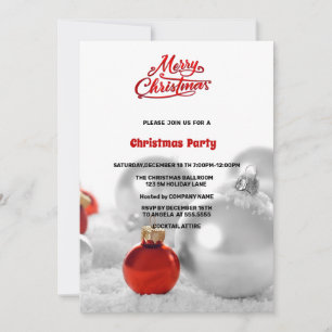 Weihnachtsbälle Präsentiert Silber Weihnachten Par Einladung