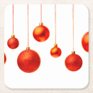 Weihnachtsbälle Rechteckiger Pappuntersetzer