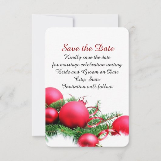 Weihnachtsbälle Save the Date (Vorderseite)