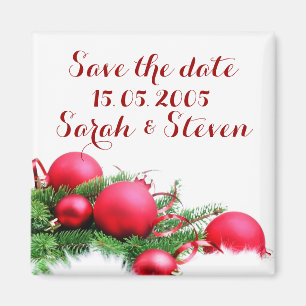 Weihnachtsbälle Save the Date Magnet