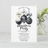 Weihnachtsbälle, Schnee Weihnachts-Party Einladung (Stehend Vorderseite)