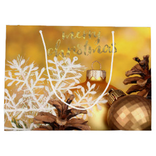 Weihnachtsbälle Schneeflocke Tannenzapfen Weihnach Große Geschenktüte