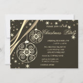 Weihnachtsbälle Schneeflocken, Braun Weihnachten Einladung (Vorderseite)