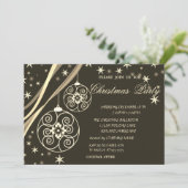 Weihnachtsbälle Schneeflocken, Braun Weihnachten Einladung (Stehend Vorderseite)