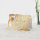 Weihnachtsbälle, Schneeflocken, Firmengrüße Feiertagskarte (Vorderseite)