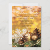 Weihnachtsbälle Schneeflocken Pine Conn Weihnachte Einladung (Vorderseite)