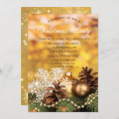 Weihnachtsbälle Schneeflocken Pine Conn Weihnachte Einladung (Vorne/Hinten)