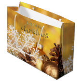 Weihnachtsbälle Schneeflocken Pine Conn Weihnachte Große Geschenktüte (Vorderseite Schrägansicht)