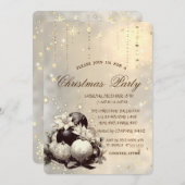 Weihnachtsbälle, Schneeflocken Poinsettia Weihnach Einladung (Vorne/Hinten)