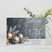 Weihnachtsbälle Schneeflocken, Schneeflocken Weihn Einladung (Stehend Vorderseite)