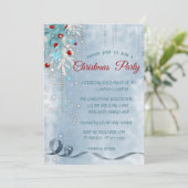 Weihnachtsbälle, Schneeflocken, Sterne, Party Einladung (Stehend Vorderseite)