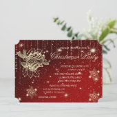 Weihnachtsbälle, Schneeflocken, Weihnachtsgebäck d Einladung (Stehend Vorderseite)