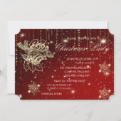 Weihnachtsbälle, Schneeflocken, Weihnachtsgebäck d Einladung (Vorderseite)