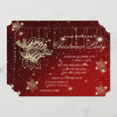 Weihnachtsbälle, Schneeflocken, Weihnachtsgebäck d Einladung (Vorne/Hinten)