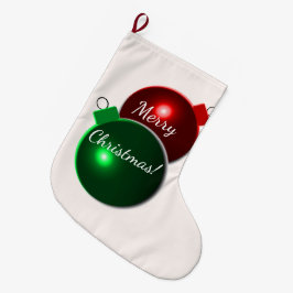 Weihnachtsbälle Shiny Red & Green mit Gruß Großer Weihnachtsstrumpf