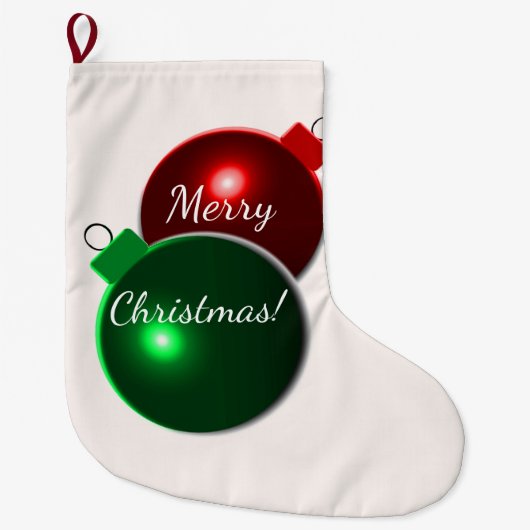 Weihnachtsbälle Shiny Red & Green mit Gruß Großer Weihnachtsstrumpf (Vorderseite)