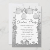 Weihnachtsbälle, Silver Corporate Christmas Party Einladung (Vorderseite)