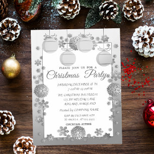 Weihnachtsbälle, Silver Corporate Christmas Party Einladung