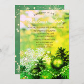 Weihnachtsbälle Snowflake Pine Cones Green Einladung (Vorne/Hinten)