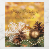 Weihnachtsbälle Snowflake Pine Cons Weinetikett (Einzelnes Label)