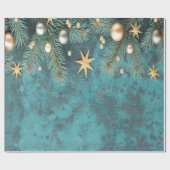 Weihnachtsbälle Sterne Branchen Vintag Geschenkpapier (Flach)