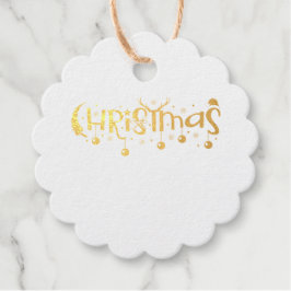 Weihnachtsbälle und Antlertext Geschenkanhänger