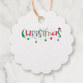 Weihnachtsbälle und Antlertext Geschenkanhänger (Rückseite)