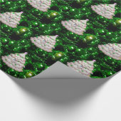 Weihnachtsbälle und Baum, grün Geschenkpapier (Ecke)