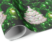 Weihnachtsbälle und Baum, grün Geschenkpapier (Rolleneckpunkt)