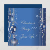 Weihnachtsbälle und Ribbons-Party Einladung (Vorne/Hinten)