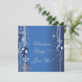 Weihnachtsbälle und Ribbons-Party Einladung (Stehend Vorderseite)