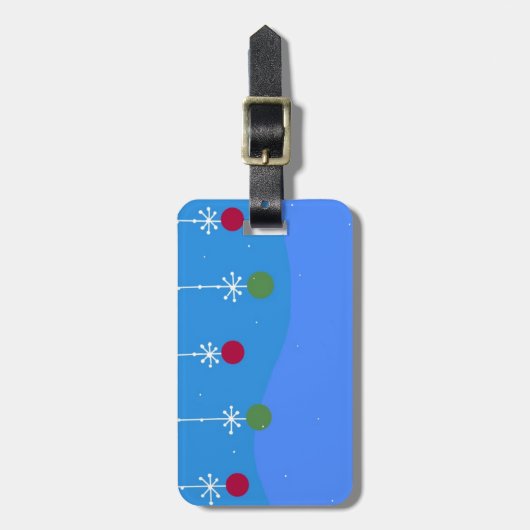 Weihnachtsbälle und Schneeflocken Gepäckanhänger (Vorderseite vertikal)