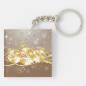 Weihnachtsbälle und Tinsel-Schlüsselanhänger Schlüsselanhänger (Rückseite)