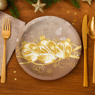 Weihnachtsbälle und Tinsel-Teller Pappteller