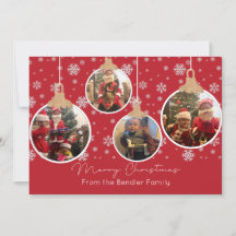 Weihnachtsbälle Vier Fotokarte